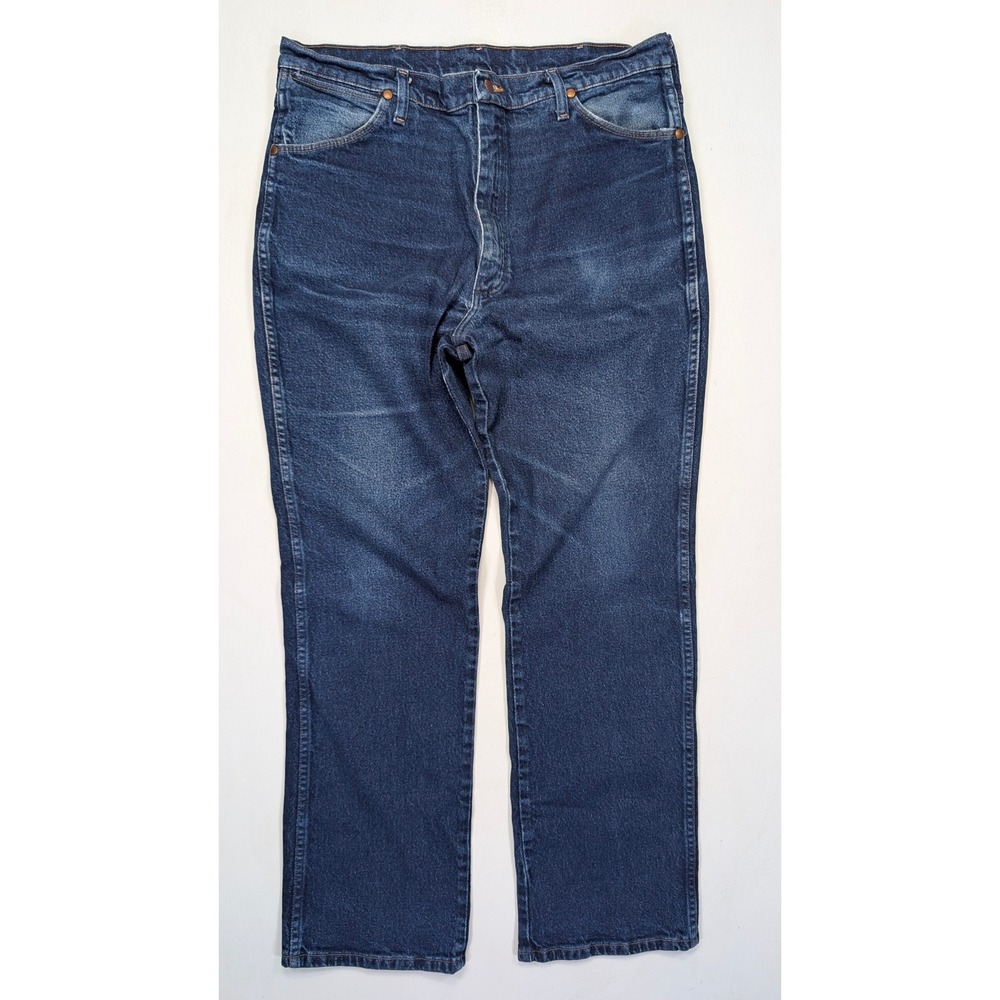 Wrangler 937STR Mens Straight Leg Stretch Jeans Dark Wash Indigo 38x32